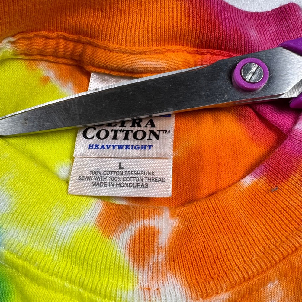 Ben & Jerrys Tie Dye Graphic T-Shirt Mens Large Gildan Ultra Cotton Rainbow Tee - Picture 6 of 7